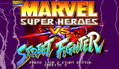 Marvel Super Heroes Vs. Street Fighter (Brazil 970827) Title Screen